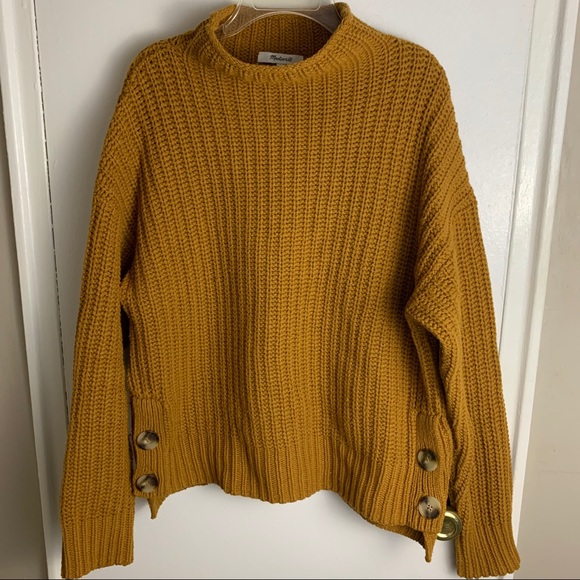 Madewell mockneck side-button pullover sweater - Picture 2 of 7